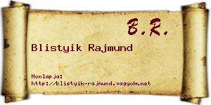 Blistyik Rajmund névjegykártya